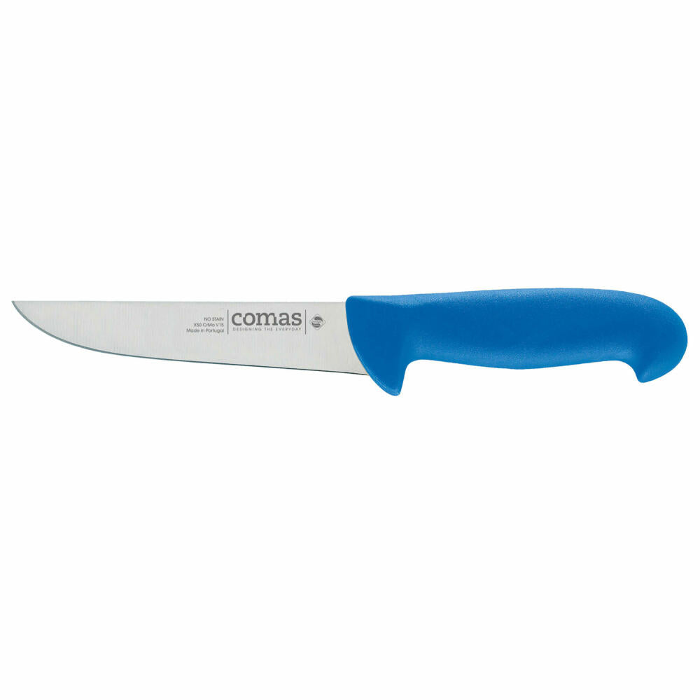 Comas Metzgermesser Carbon, Fleischermesser, Stahl, PP, Blau, 16 cm Klinge, 10098