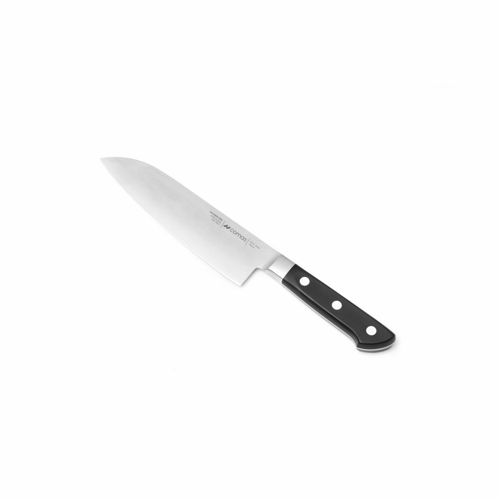 Comas Santokumesser Zen, Küchenmesser, San Mai Stahl, POM, Schwarz, 17 cm, 10968