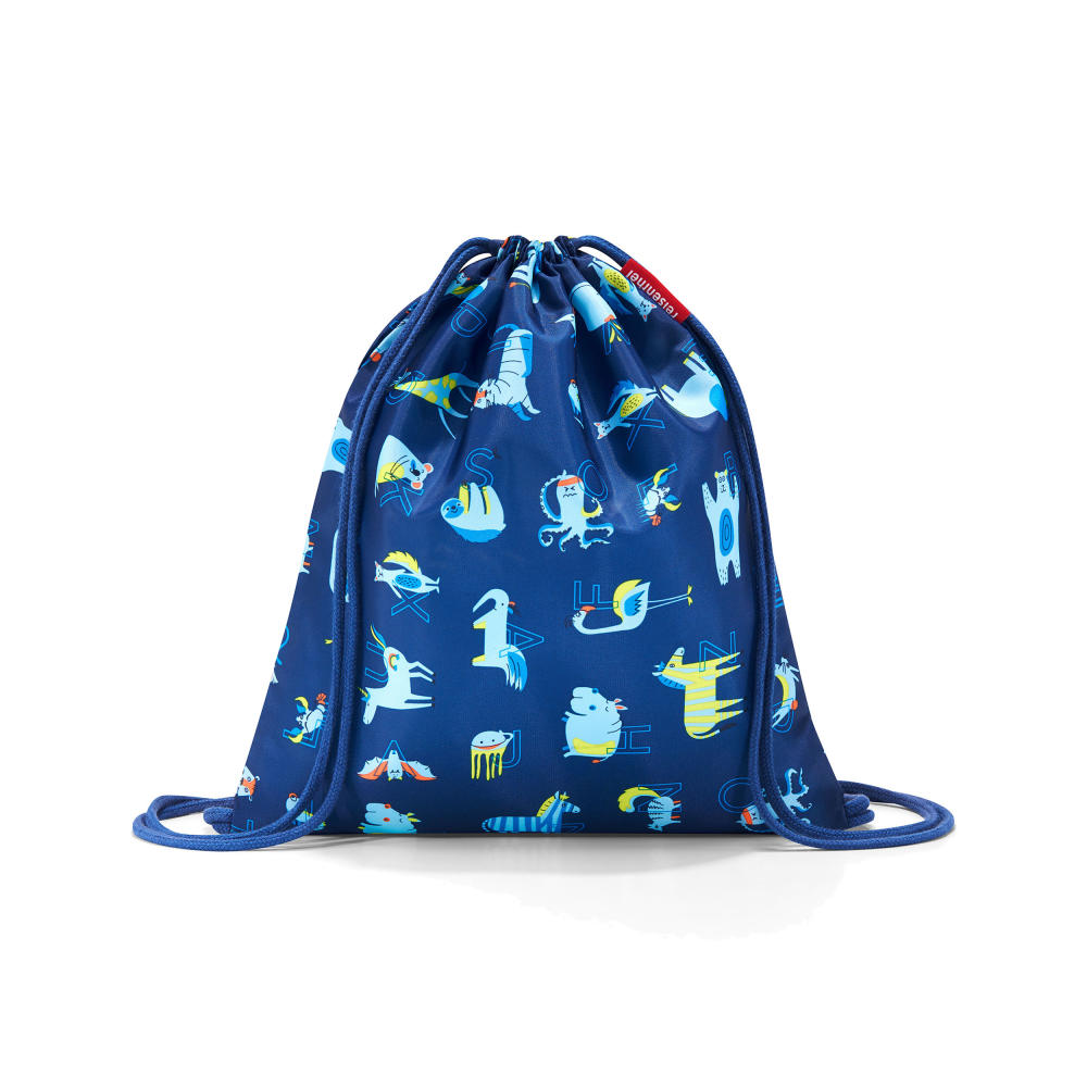 reisenthel mysac kids, Turnbeutel, Sportbeutel, Beutel, Freizeittasche, Schultasche, Polyestergewebe, ABC Friends Blue, 5 L, IC4066