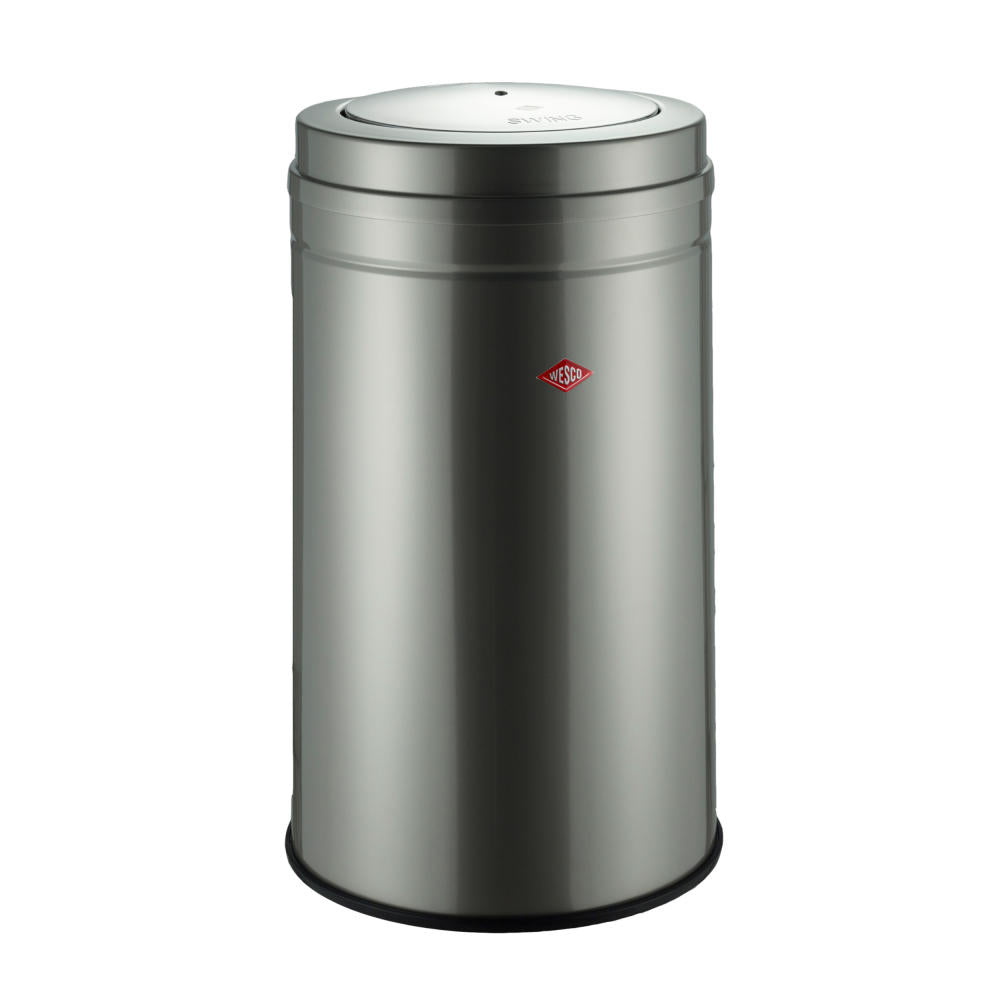 Wesco Big Swing trash can with swing lid, swing lid bin, waste bin, waste collector, sheet steel, nickel silver, 120 L, 350931-03