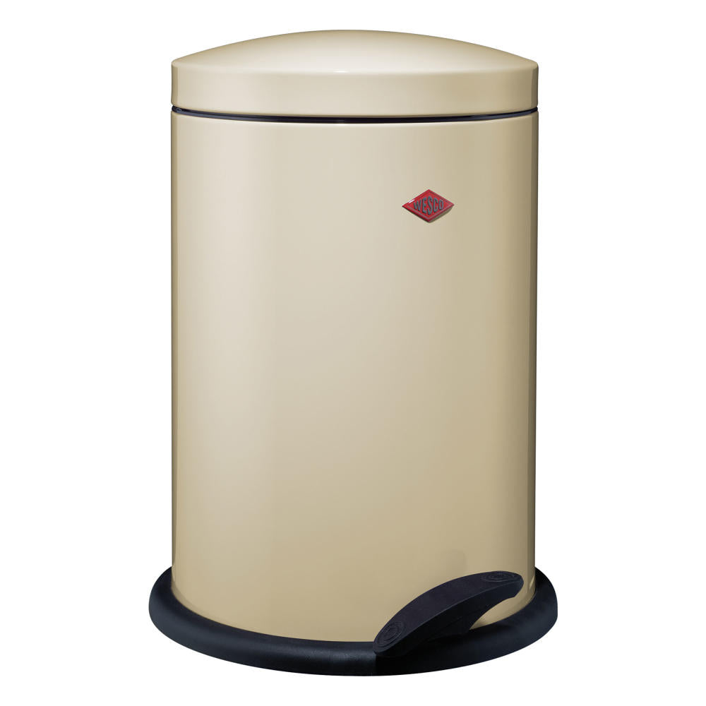 Wesco Pedal Bin Base Softer 116, Bathroom Waste Bin, Garbage Can, Sheet Steel, Almond, 13 L, 116212-23