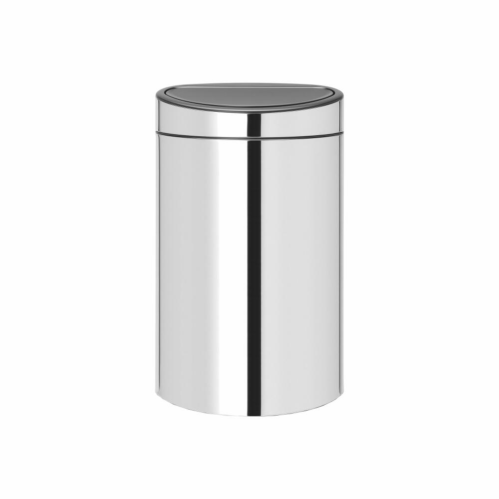 Brabantia Mülleimer Touch Bin New, Abfalleimer, Müllbehälter, Stahl, Brilliant Steel, 40 L, 112881