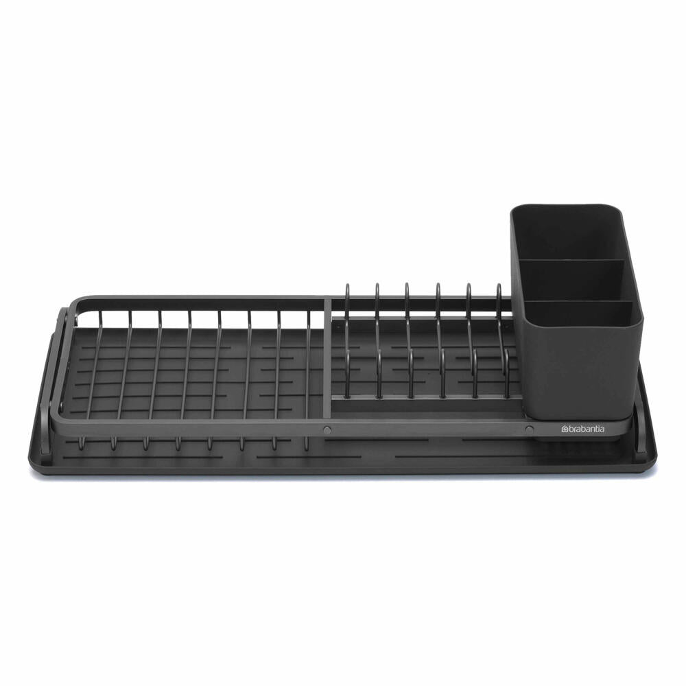 Brabantia Kompaktes Abtropfgestell SinkSide, Abtropfständer, Geschirrabtropfgestell, Dark Grey, 117268