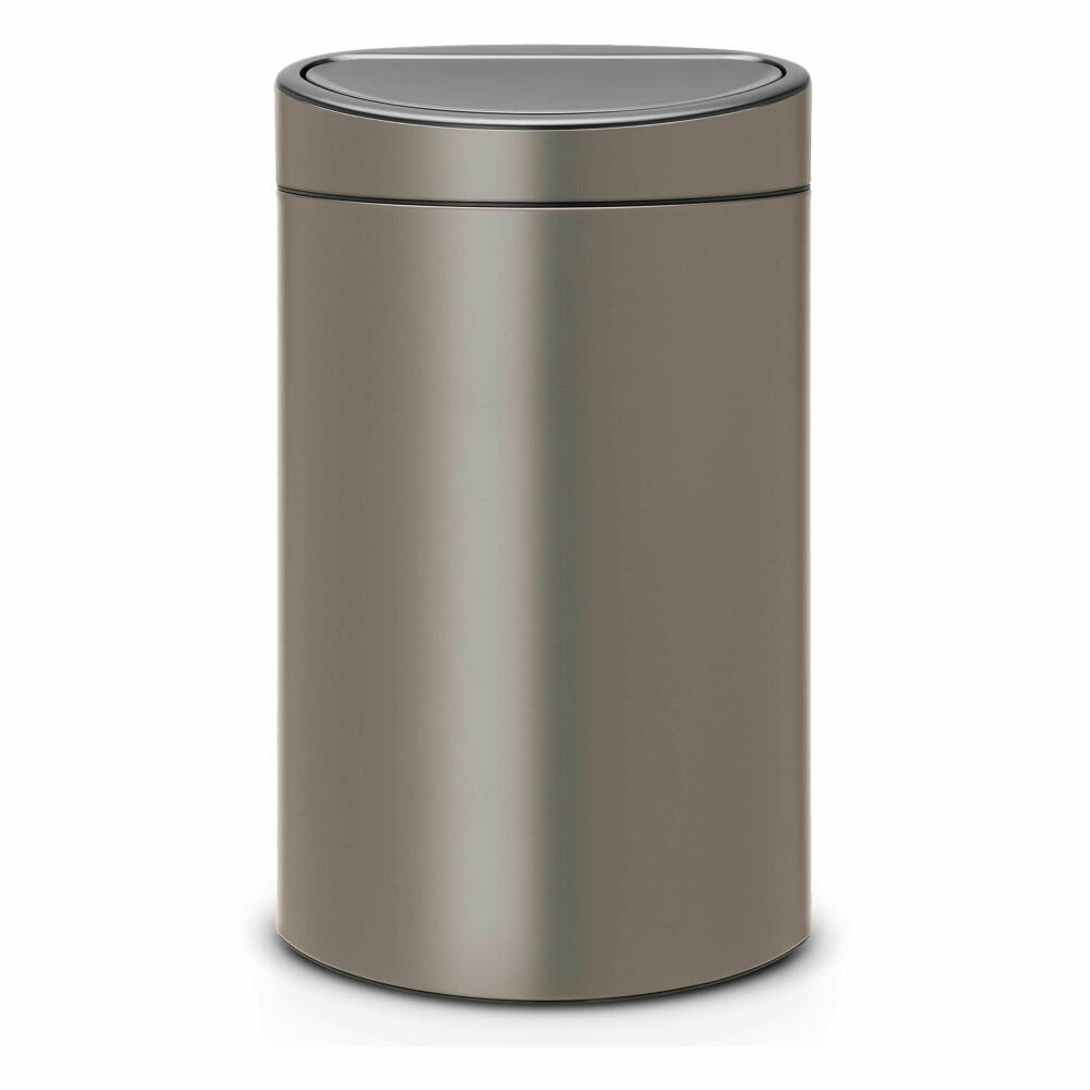 Brabantia Mülleimer Touch Bin New Recycle, Abfalleimer, Müllbehälter, Stahl, Platinum, 10 / 23 L, 117909