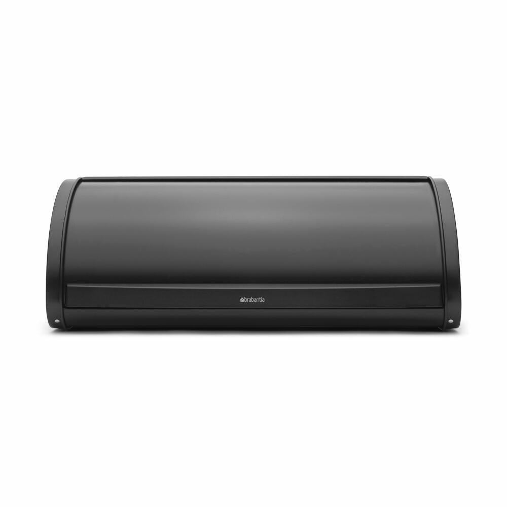 Brabantia Rollbrotkasten Groß, Brotkasten, Brotaufbewahrung, Stahl, Matt Black, 16 L, 236761