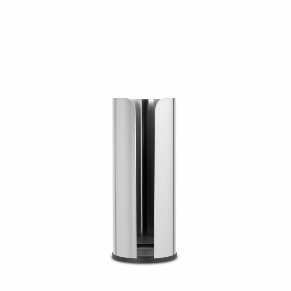 Brabantia Toilettenpapierständer ReNew, Ersatzrollenhalter, Klopapierhalter, WC-Ständer, Stahl, Brilliant Steel, 280580