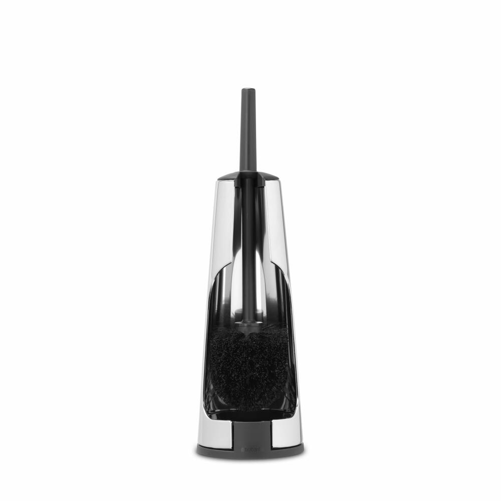 Brabantia Toilettenbürste und Halter ReNew, Toilettenbürstengarnitur, WC-Garnitur, Stahl, Matt Steel, 385285