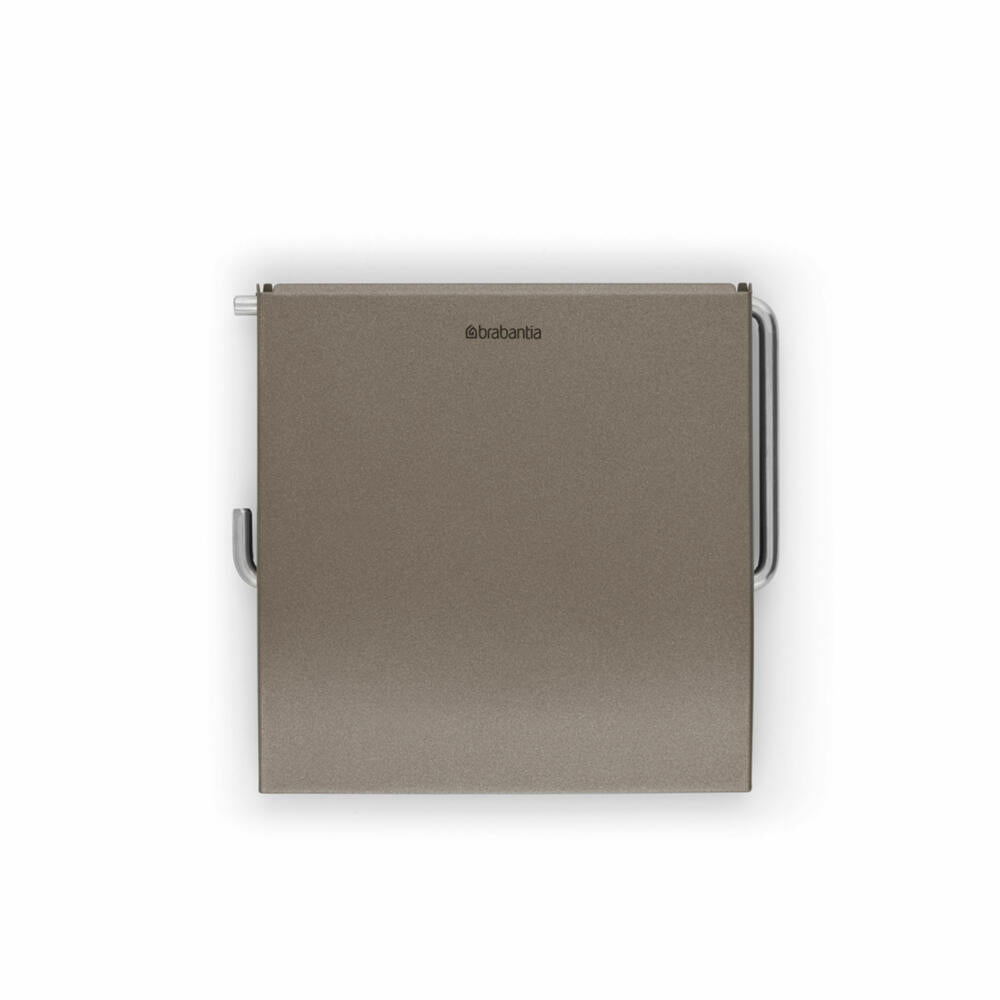 Brabantia Toilettenpapierhalter ReNew, Klopapierhalter, WC-Rollenhalter, Stahl, Platinum, 477300