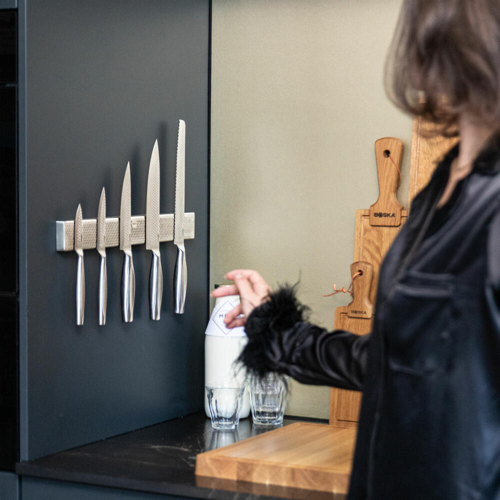 Boska Messer-Set Monaco+ Ultimate 6-tlg. mit Magnetleiste, Edelstahl, Magnet, Silberfarben, 307133