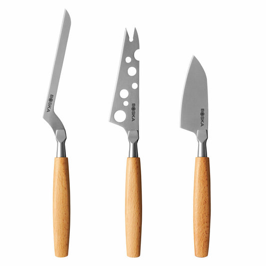 Boska Käsemesser-Set Amigo 3-tlg., Edelstahl, Buchenholz, Braun, 306920