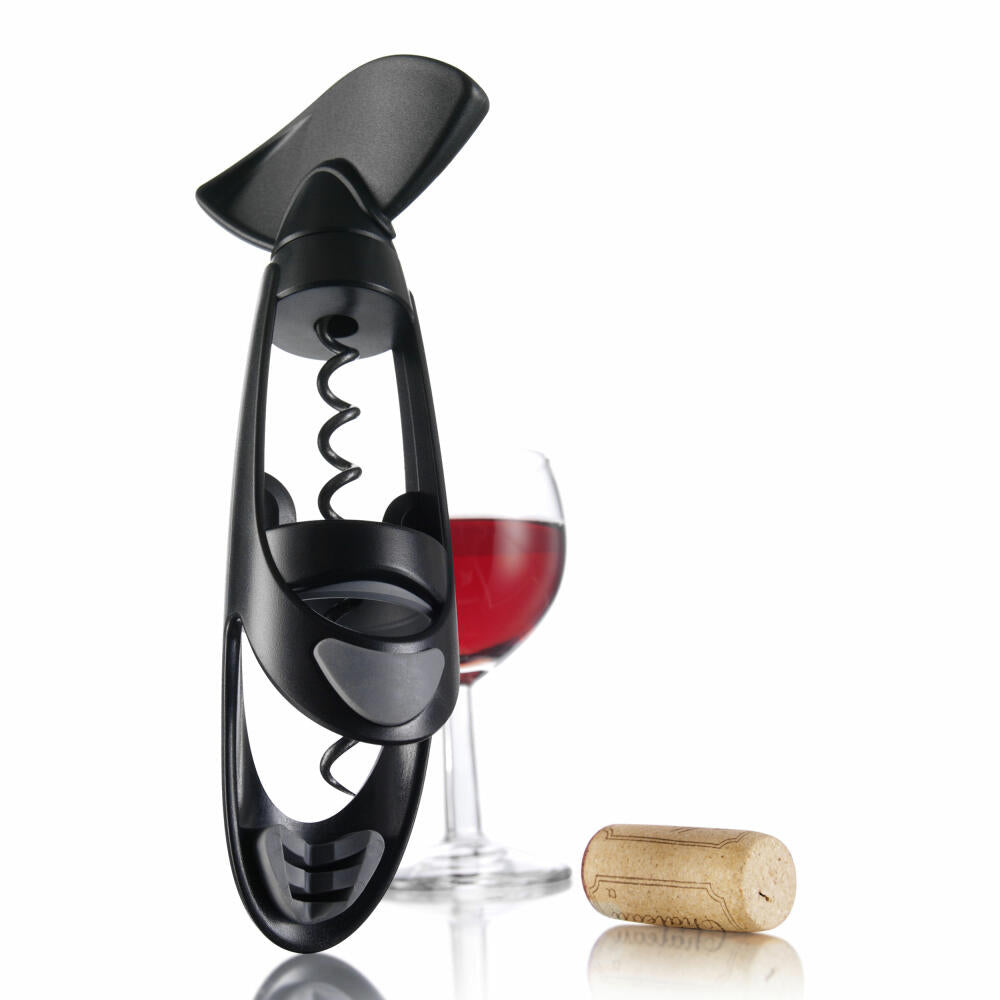 Vacu Vin Korkenzieher Twister, Schraubkorkenzieher, Korkendreher, Flaschenöffner, Kunststoff, Metall, Schwarz, 68814606