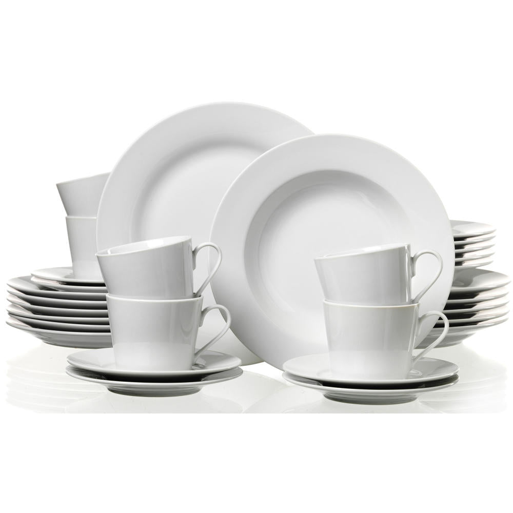 Ritzenhoff & Breker BIANCO combination service 30-piece, tableware set, service, round, porcelain, white, 97252