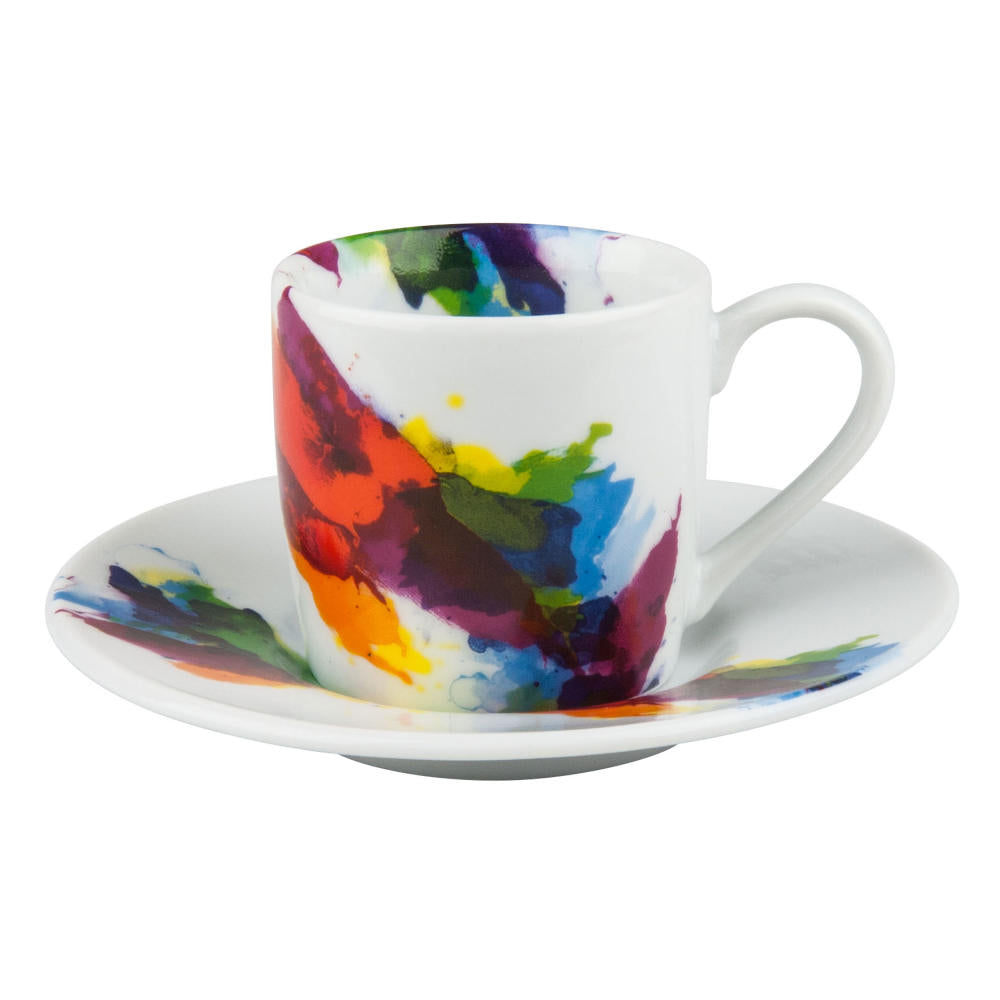 Könitz On Colour Flow Espresso Set, 2-tlg., Espresso Tasse, Becher, Untertasse, Porzellan, Bunt, 85 ml, 11 5 053 1694