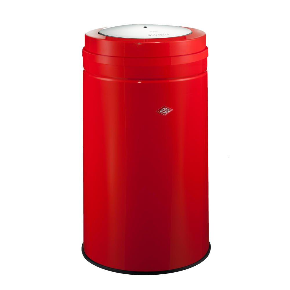 Wesco Big Swing trash can with swing lid, swing lid bin, waste bin, waste collector, sheet steel, red, 120 L, 350931-02