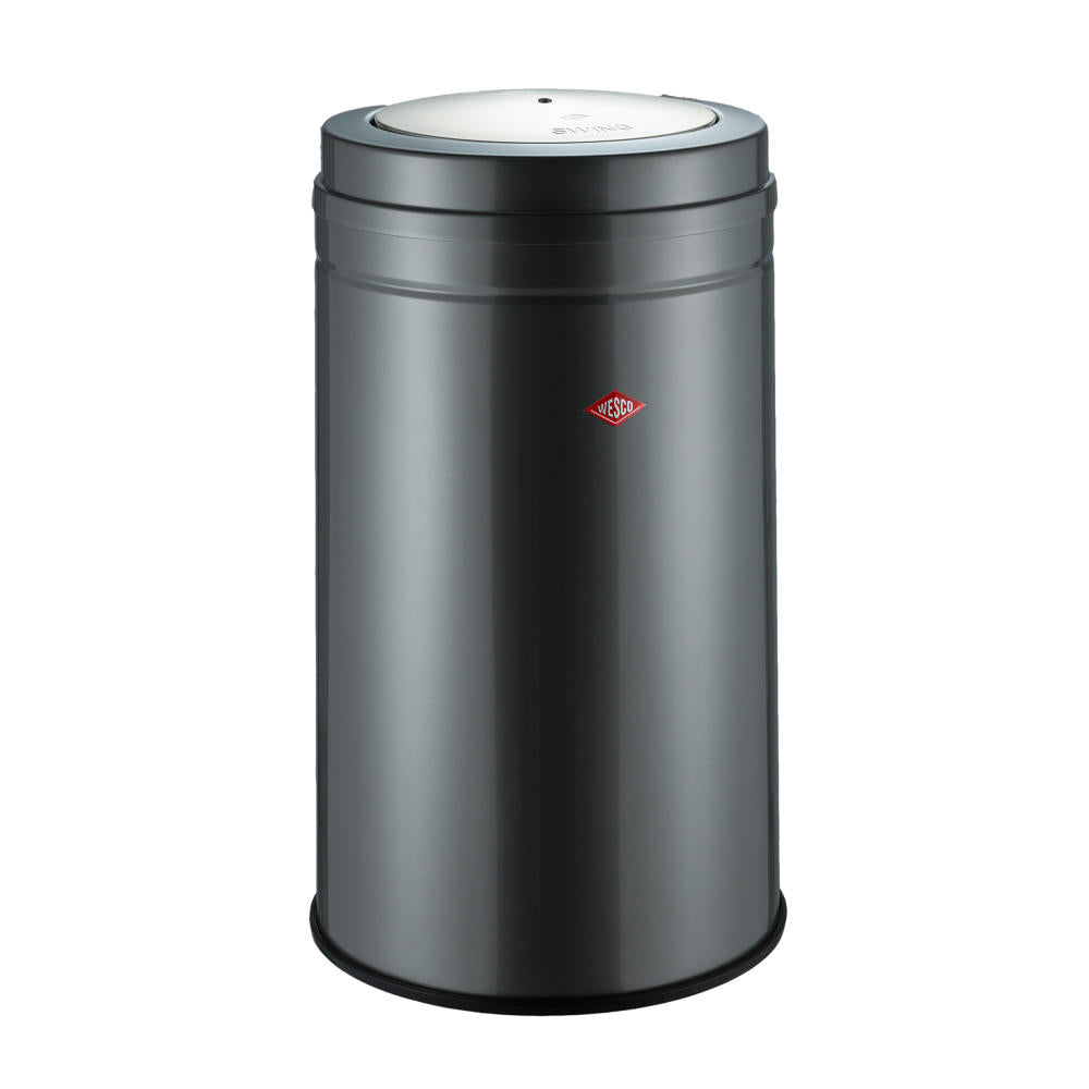 Wesco Mülleimer Big Swing mit Schwingdeckel, Schwingdeckeleimer, Abfalleimer, Abfallsammler, Stahlblech, Graphit, 120 L, 350931-13