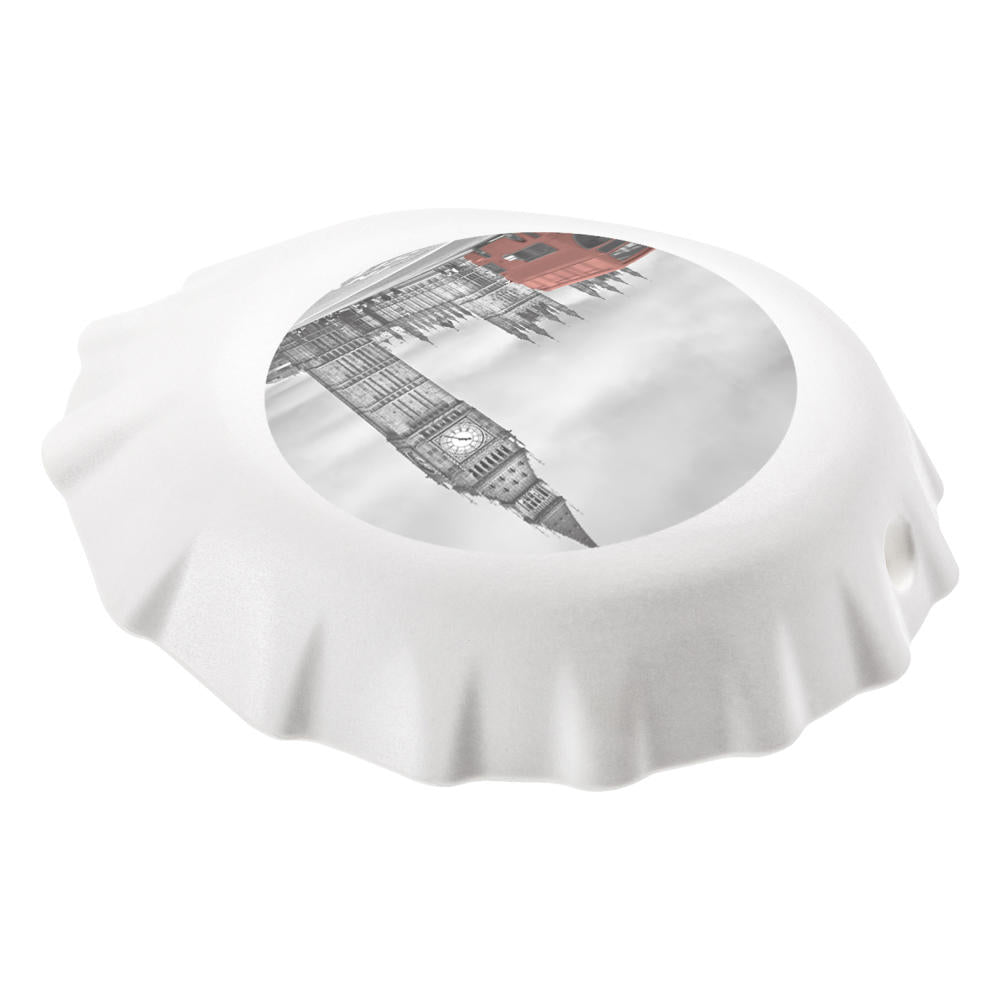 Koziol Plopp London bottle opener, bottle opener, capsule opener, plastic, white with neon, 3773525