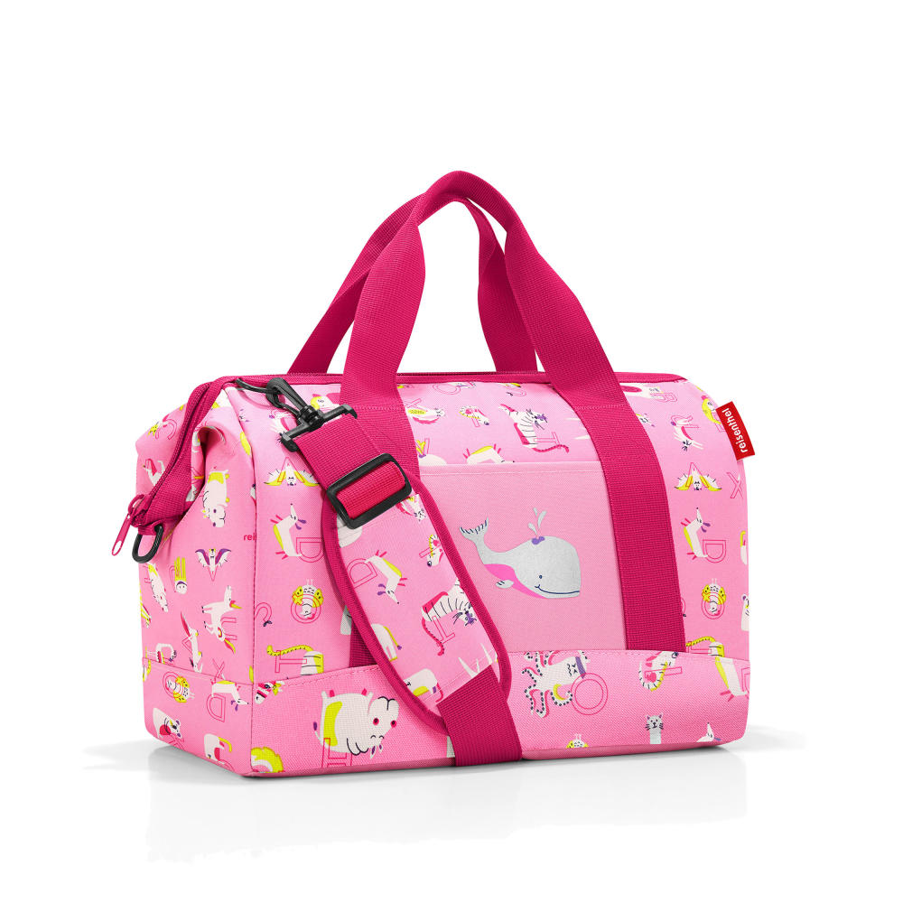 reisenthel allrounder M kids, Reisetasche, Sporttasche, Schultertasche, Doktortasche, Tasche, Polyestergewebe, ABC Friends Pink, 18 L, IX3066
