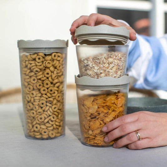 Koziol Vorratsdosenset Prince Oslo 3-tlg., 3 Größen, Kunststoff, Nature Desert Sand, 7877700