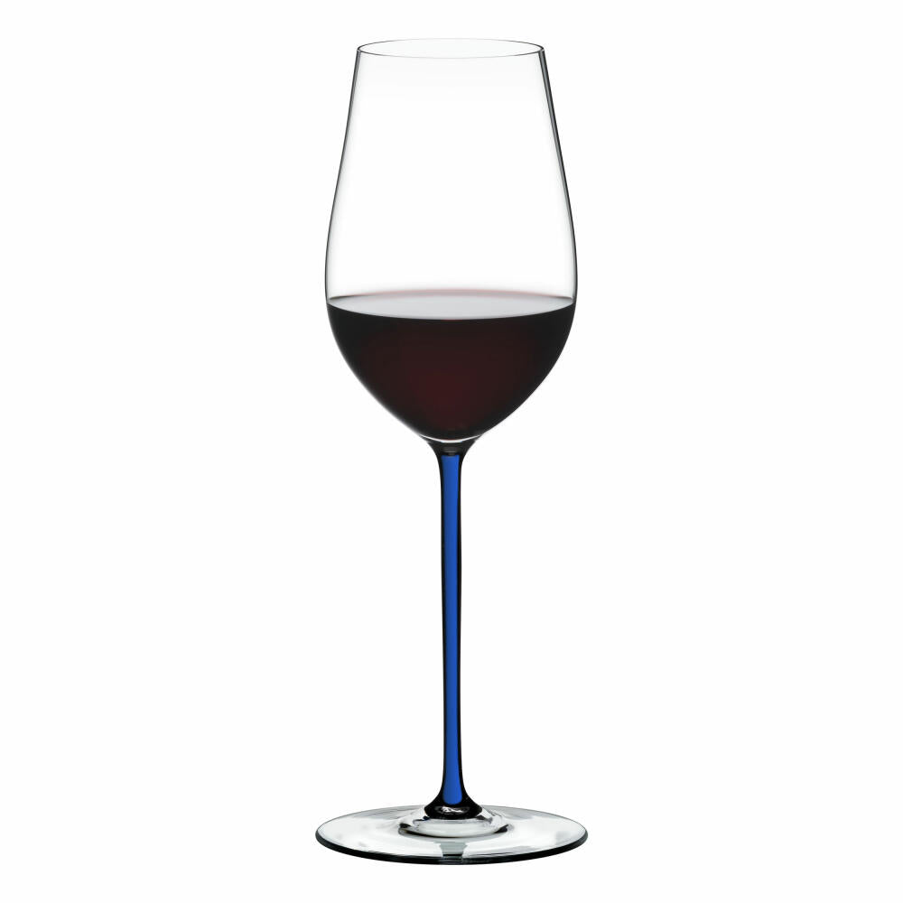 Riedel Fatto A Mano Riesling / Zinfandel, Rotweinglas, Weinglas, Hochwertiges Glas, Dark Blue, 395 ml, 4900/15D