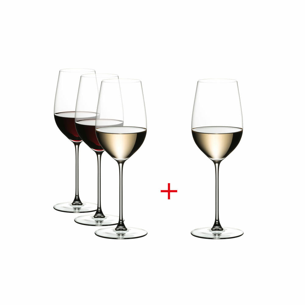 Riedel Veritas Riesling Zinfandel, 4er Vorteilsset, Weißweinglas, Weinglas, Kristallglas, 395 ml, 5449/15