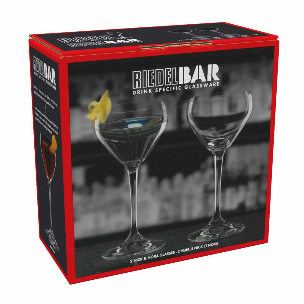 Riedel Drink Specific Glassware Nick & Nora, 2er Set, Martiniglas, Apertitifglas, Cocktailglas, Hochwertiges Glas, 140 ml, 6417/05