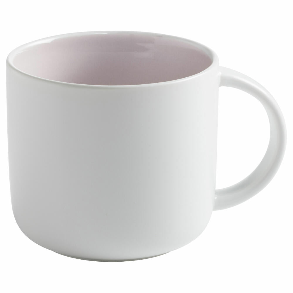 Maxwell & Williams Tint Becher, Tasse, Kaffeebecher, Trinkbecher, Porzellan, Weiß / Rosa, 450 ml, DI0010