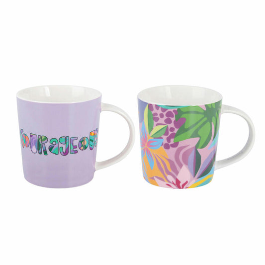 Maxwell & Williams BE FIERCE Becher-Set Courageous, 2er Set, Kaffeebecher, Teetasse, Tasse, in Geschenkbox, Porzellan, 380 ml, DX1282