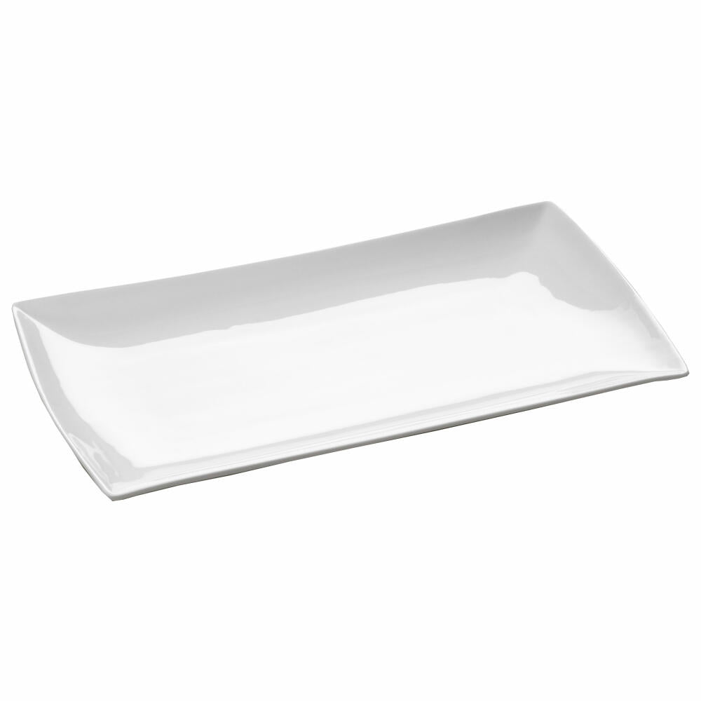Maxwell & Williams East meets West Platte Eckig, Tablett, Servierplatte, Eckig, Porzellan, Weiß, 30 cm x 17 cm, JX250033