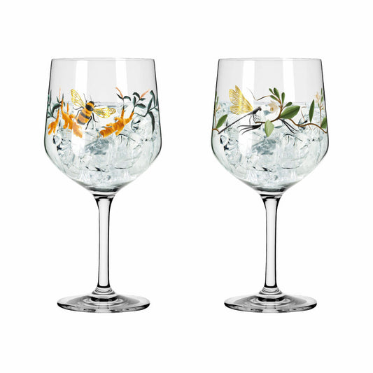 Ritzenhoff Gin-Stielglas 2er-Set Botanic Glamour 002, Joyanne Horscroft, Kristallglas, 720 ml, 3791002