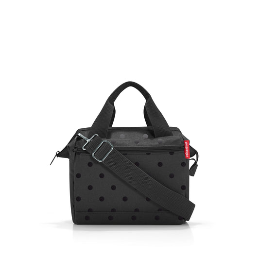 reisenthel allrounder cross, Handtasche, Tasche, Cross Body Bag, Glossy Dots Black, 4 L, MQ7075