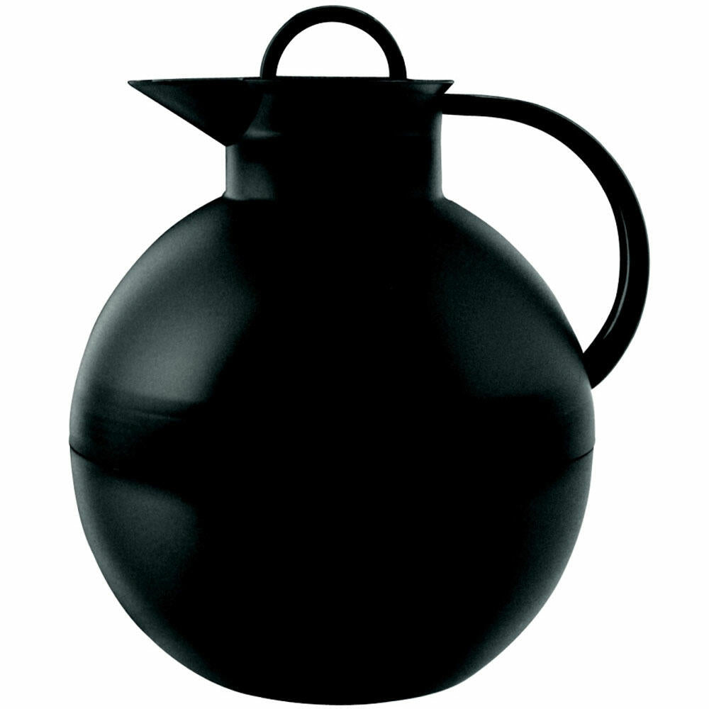 Alfi Isolierkanne Kugel, Kanne, Kaffeekanne, Drehverschluss, pflegeleichter Kunststoff, gefrostet, schwarz, 0.94 Liter, 115020094