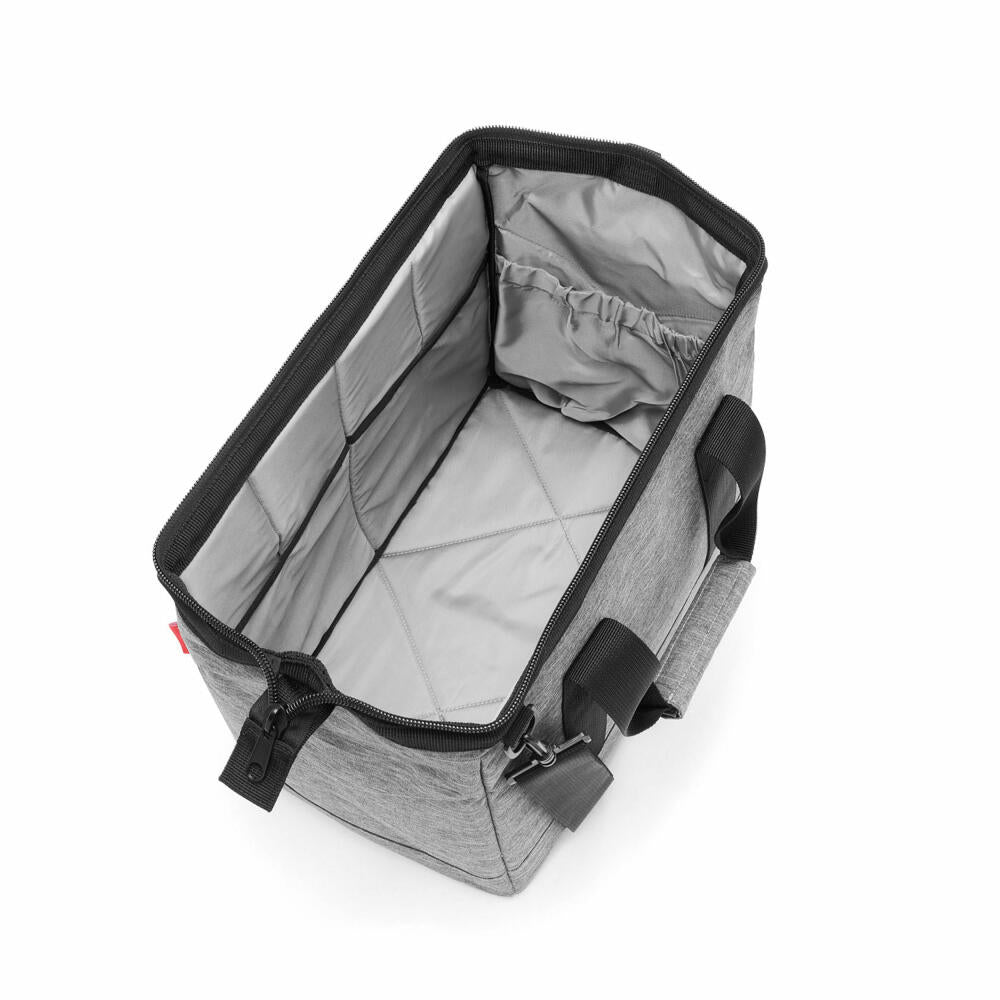 reisenthel allrounder M, travel bag, sports bag, shoulder bag, doctor's bag, bag, polyester fabric, Twist Silver, 18 L, MS7052