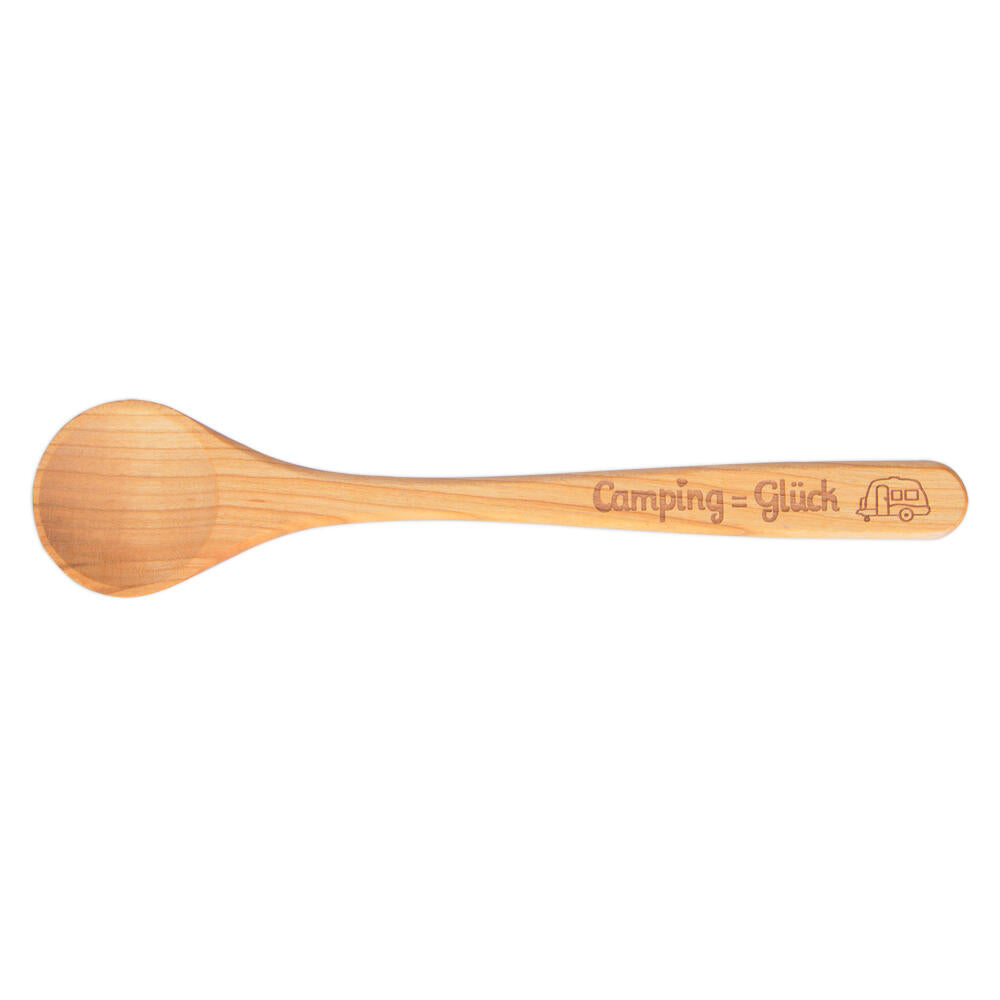 Städter Kochlöffel Camping-Glück Wohnwagen Rund, Küchenhelfer, Kochbesteck, Holz, Natur, 30 cm, 800212