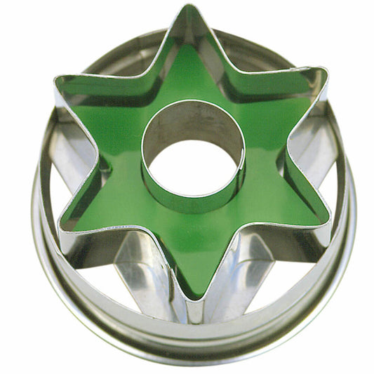 Städter Linzer cookie cutter with ejector star, cookie cutter, cookie mold, biscuit, cookies, stainless steel, Ø 4.8 cm, 954329