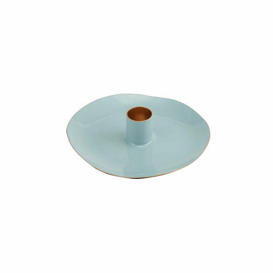 Gift Company Elektra candle holder, round, candlestick, candle holder, iron, pastel blue, Ø 13.3 cm, 1093201078
