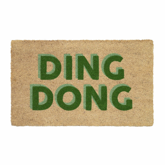 Gift Company doormat Ding Dong, doormat, coconut mat, coconut, vinyl backing, natural, 45 x 75 cm, 1095801007