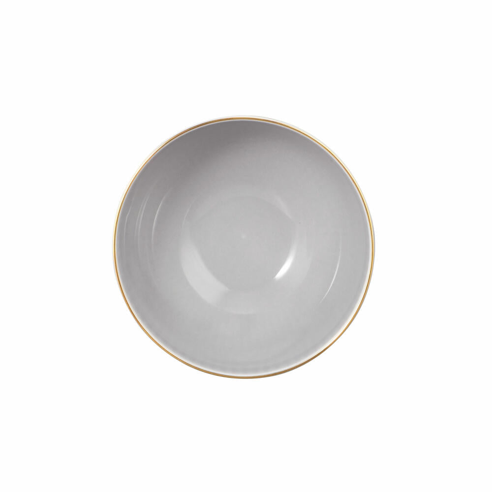 Seltmann Weiden Café au lait Schale Amina Silbergrau Goldrand, Bowlschale, Porzellan, Grau, 500 ml, 001.776126