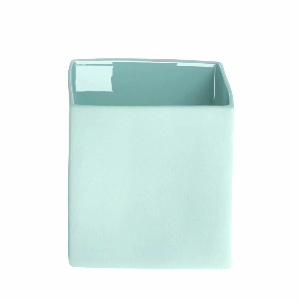 ASA Selection Cube Blue planter, flower vase, flower pot, pot, decoration, ceramic, aqua, 6 cm, 46025108