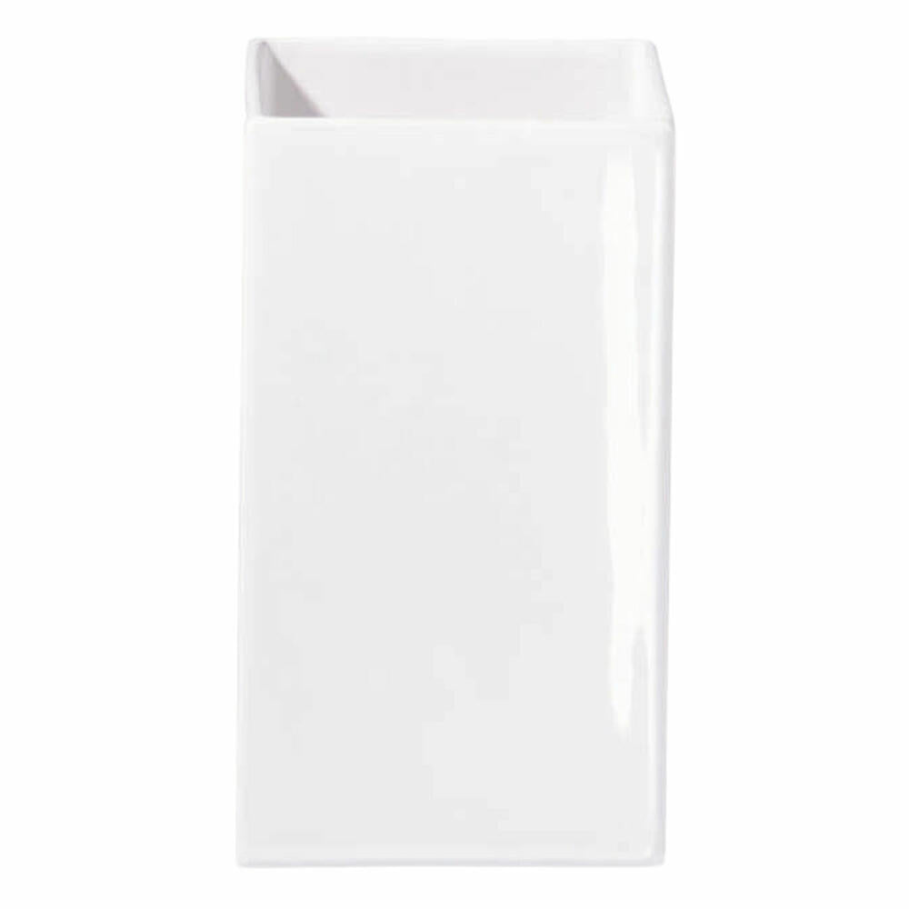 ASA Selection Quadro Vase, Flower Vase, Flower Decoration, Ceramic Vase, Ceramic, White, 16 cm, 4607005
