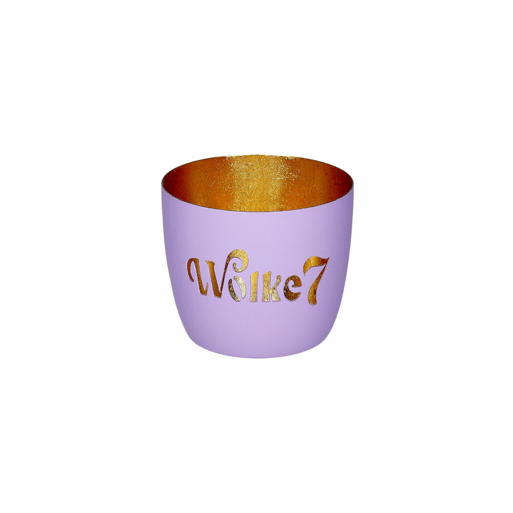 Gift Company Windlicht Madras M, Wolke 7, Teelichthalter, Kerzenhalter, Eisen, Lila / Gold, H 8.5 cm, 1211304014