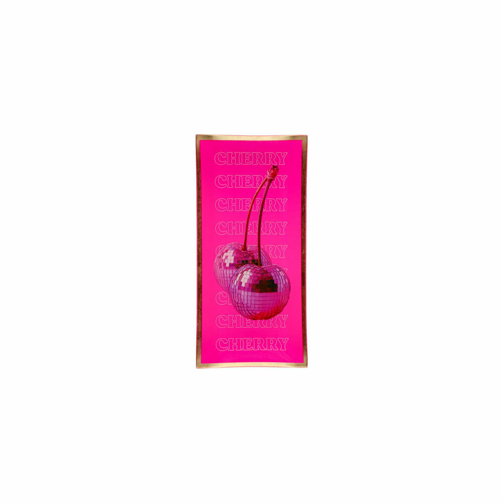 Gift Company Glasteller Love Plates L, Cherry, Dekoteller, Ablage, Glas, Neon Rosa, 10 x 21 cm, 1213905081