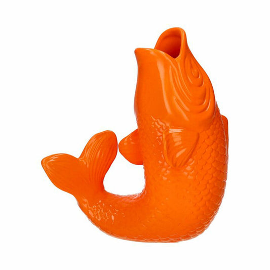 Gift Company Vase Mamsell Koi S, Dekovase in Fisch-Form, Steingut, Neon Orange, H 25 cm, 1214303085
