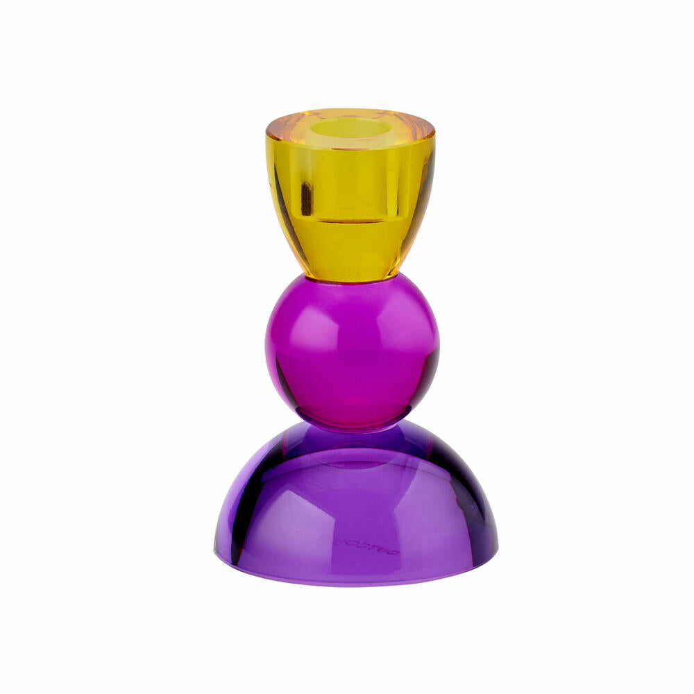 Gift Company Candle Holder Sari Ball, Candlestick, Crystal Glass, Orange, Pink, 12 cm, 1093601013