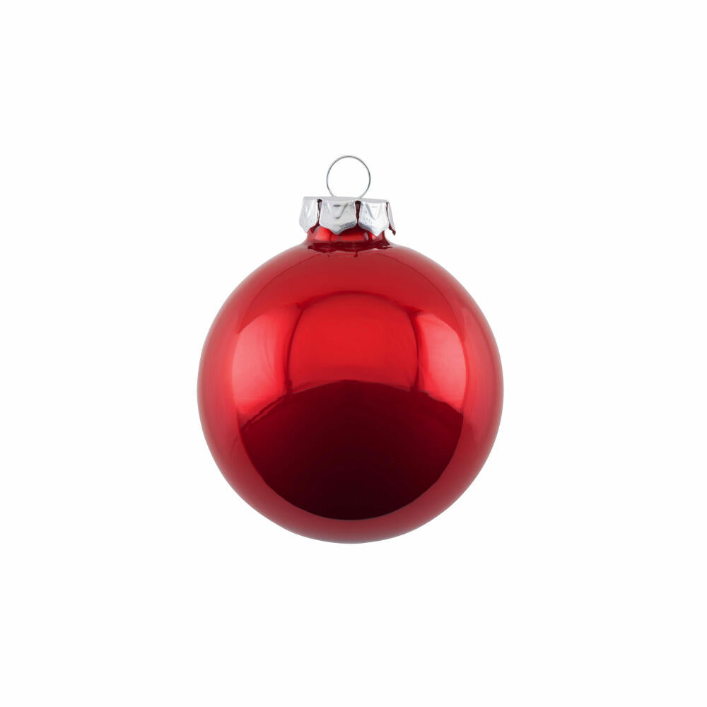 Gift Company Christbaumkugel Opal, Weihnachtskugel, Baumschmuck, Glas, Rot, Ø 8 cm, 11676