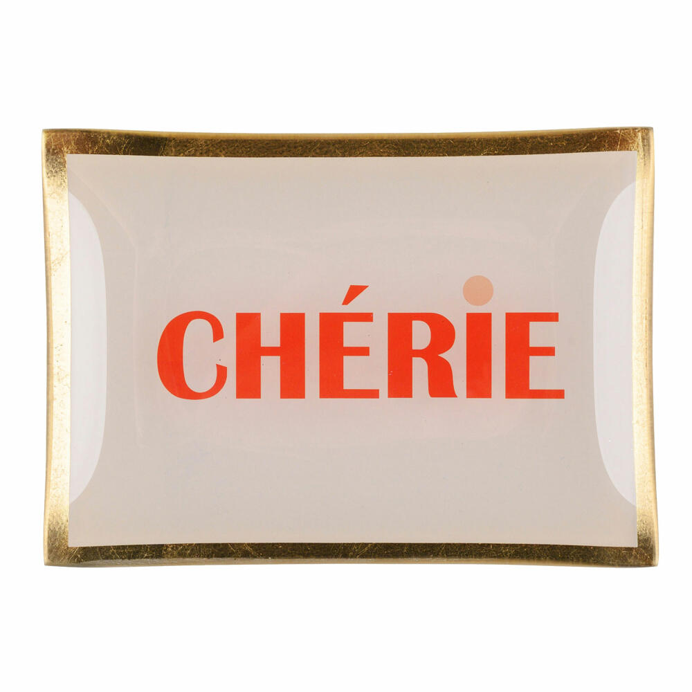 Gift Company Glasteller Love Plates Cherie M, Dekoteller, Schale, Glas, Dusty Rose, 10 x 14.2 cm, 17004033