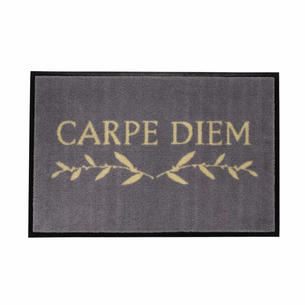 Gift Company Fußmatte Washables Carpe Diem, waschbare Türmatte, Polyamid, Gummirücken, Grau, 75 x 50 cm, 50007