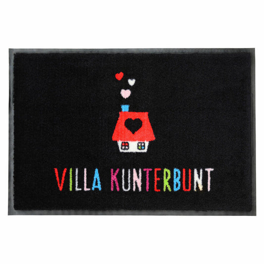 Gift Company Washables Villa Kunterbunt, washable doormat, foot mat, polyamide / latex gel foam backing, 50 x 75 cm, 50234