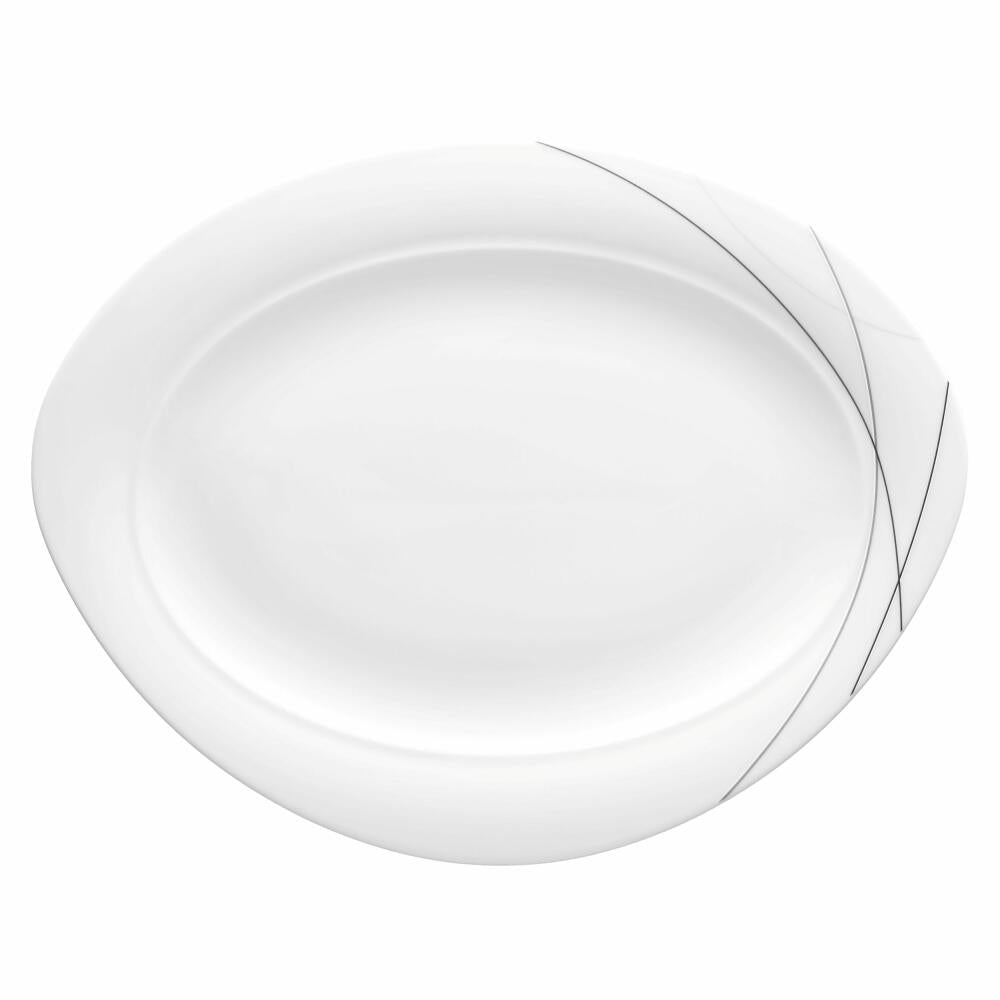 Seltmann Weiden Trio Platter Oval, Serving Platter, Serving Plate, Porcelain, Highline, 34.9 x 27.3 cm, 001.696990