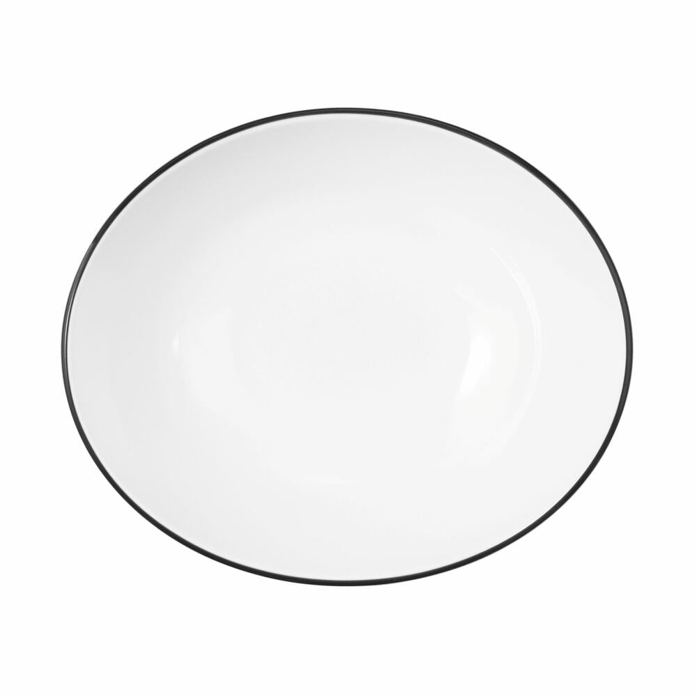 Seltmann Weiden Modern Life Bowl Oval, bowl, porcelain, Black Line, 18.9 x 15.8 cm, 001.771826
