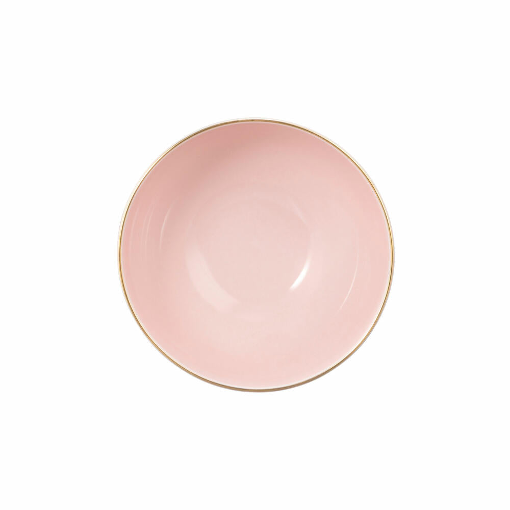 Seltmann Weiden Café au lait Schale Amina Rosé Goldrand, Bowlschale, Porzellan, Rosa, 500 ml, 001.776109